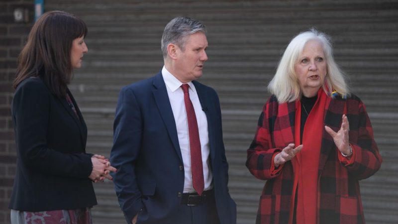 Leader of the Labour Party Keir Starmer and Shadow Chancellor Rachel Reeves with SBC Leader Cllr Sharon Taylor. Credit: PA Wire/PA Images